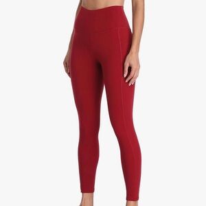 Colorfulkoala Women’s wine red 7/8 leggings